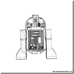 Lego Star Wars – desenhos para colorir, pintar e imprimir do Lego Star Wars r2d2